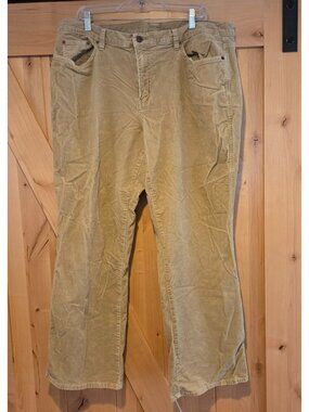 Venezia Women's Size 20W Stretch Corduroy Pants Beige 40x30"